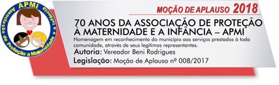 70 anos da Associação de Proteção à Maternidade e a Infância – APMI