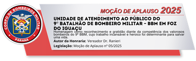 Unidade de atendimento ao público do 9º Batalhão de Bombeiro Militar – BBM em Foz do Iguaçu