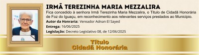 Irmã Terezinha Maria Mezzalira