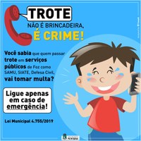 📣📣 Quem passar trote vai tomar multa‼