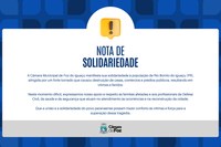 A Câmara Municipal de Foz do Iguaçu manifesta sua solidariedade à população de Rio Bonito do Iguaçu (PR)