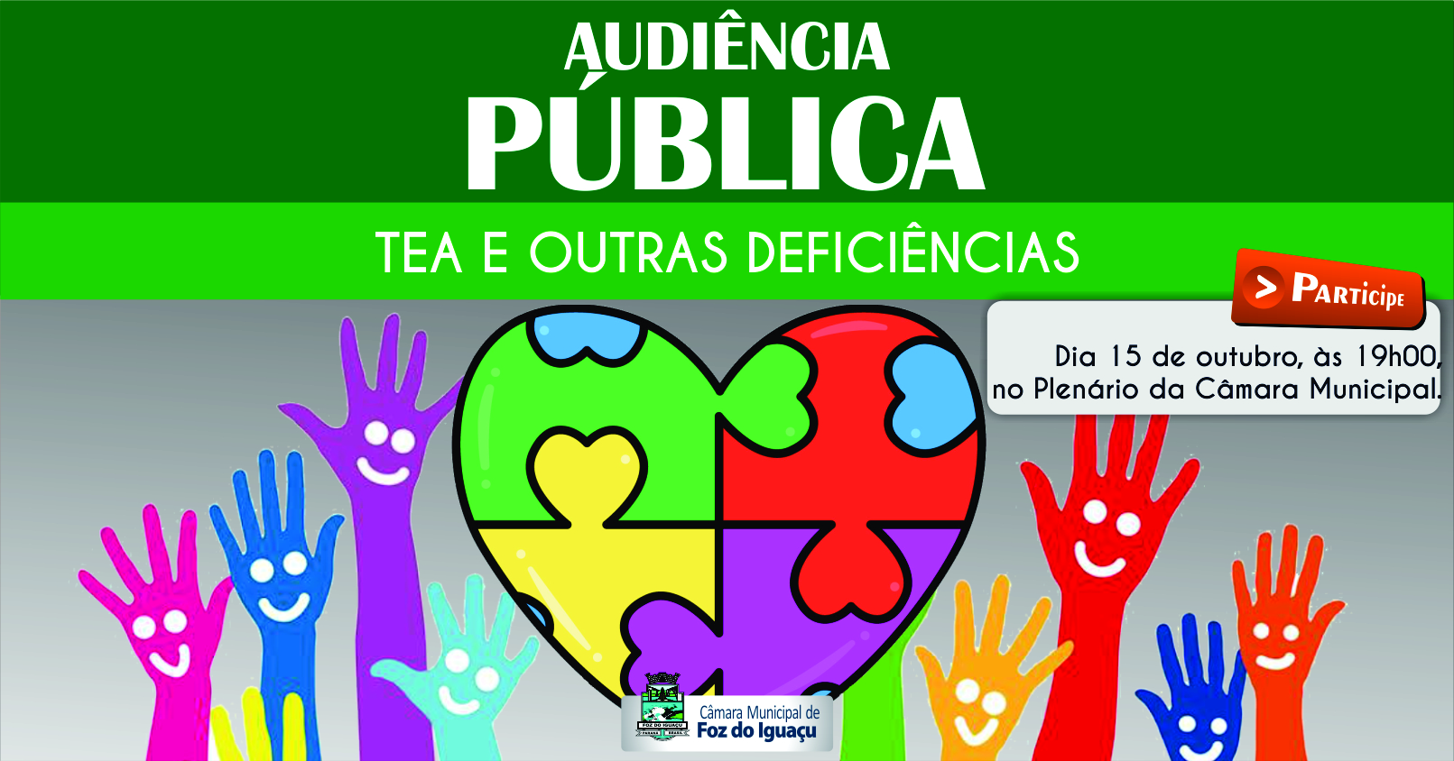 Câmara abre espaço para discussão sobre atendimento de pessoas com Transtorno do Espectro Autista