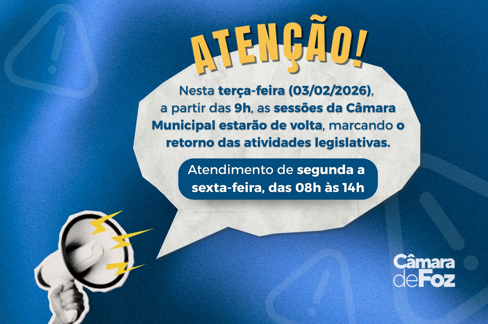 Câmara abre oficialmente ano Legislativo nesta terça-feira (03/02)