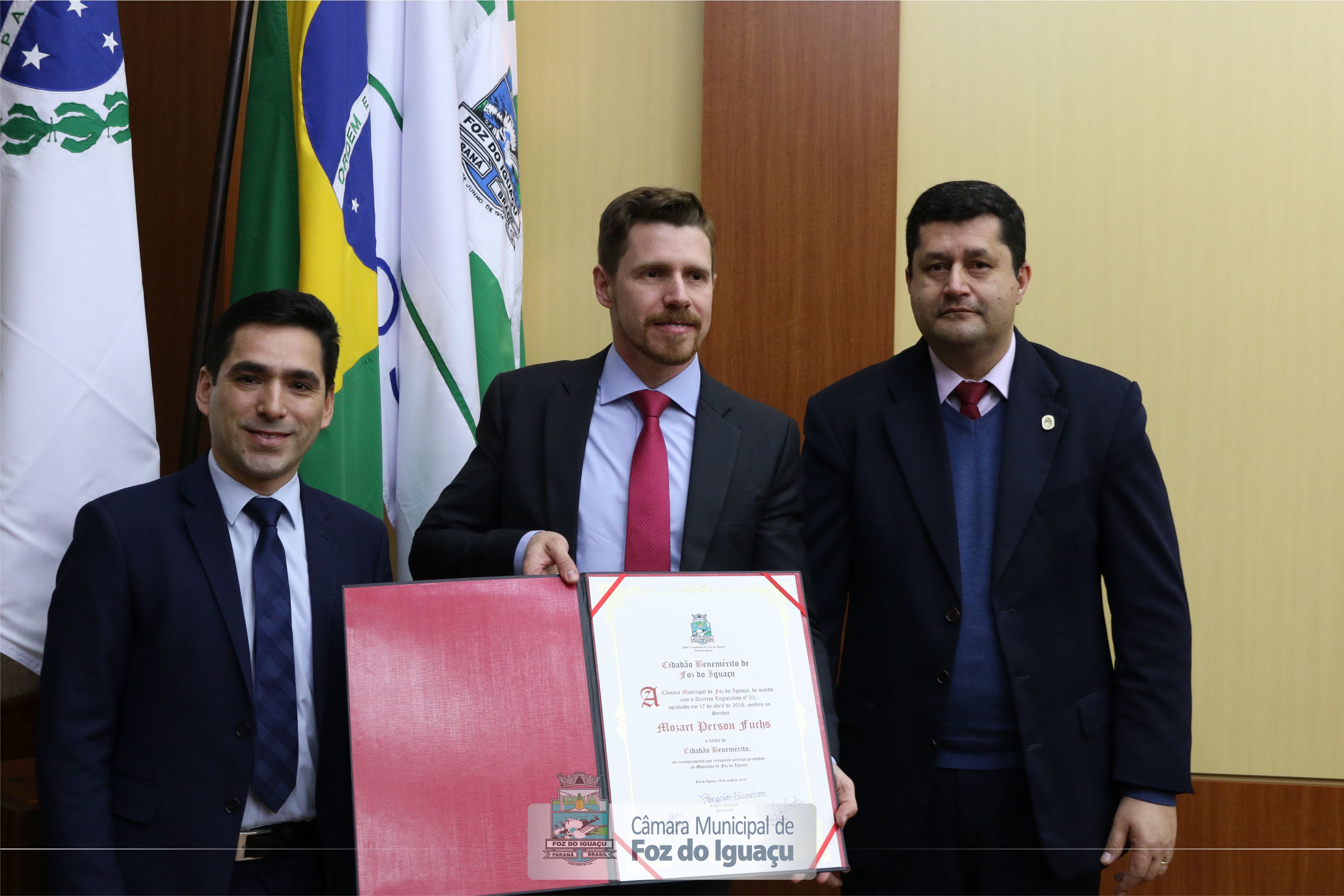 Câmara de Foz congratula Mozart Fuchs com Título de Cidadão Benemérito de Foz