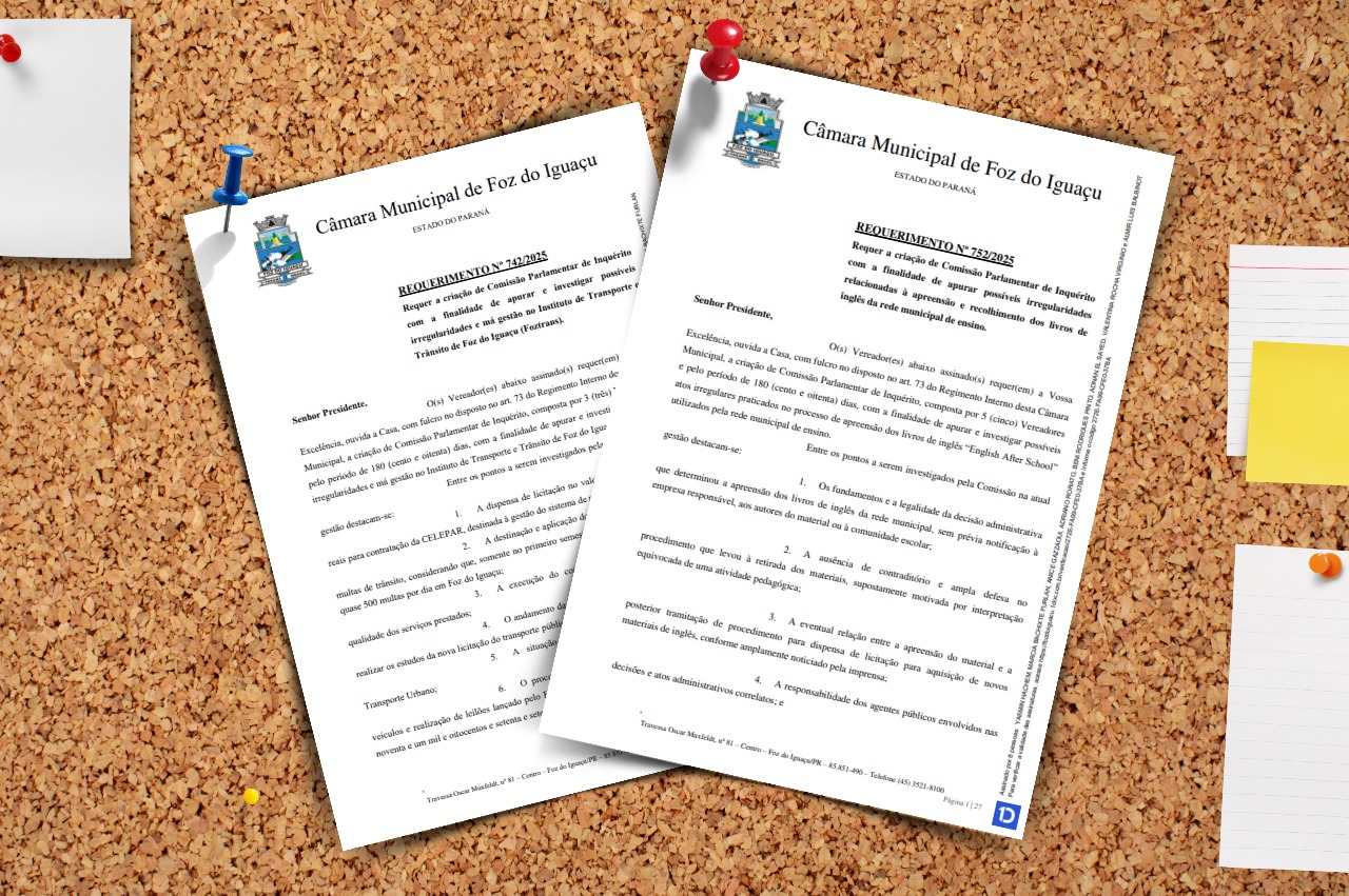 Câmara de Foz cria CPIs para investigar Foztrans e apreensão dos livros de inglês