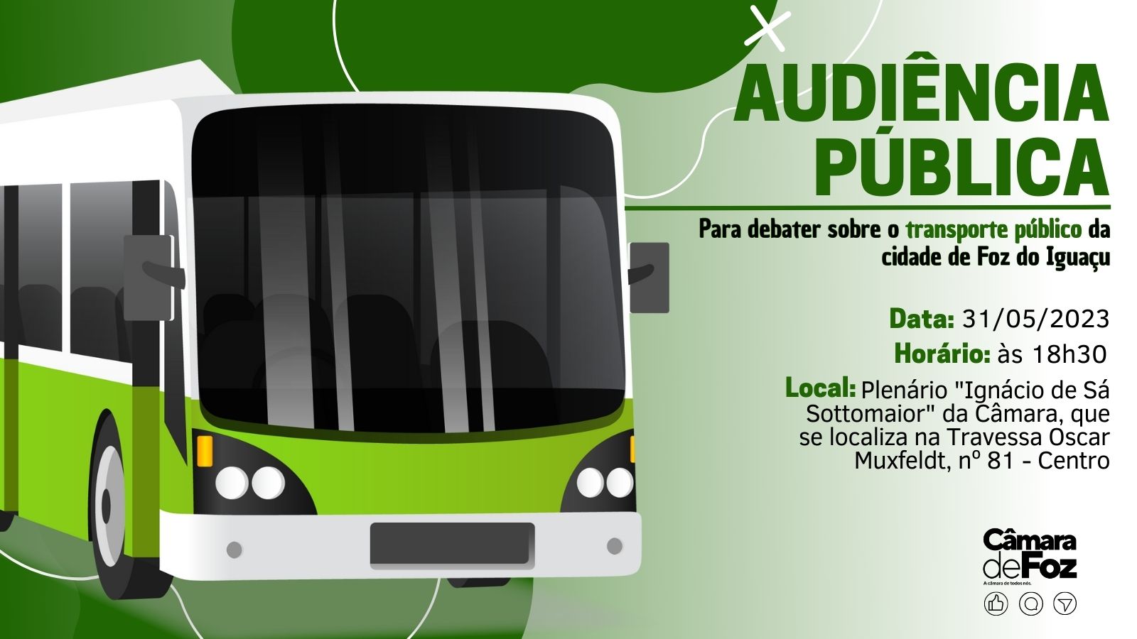 Câmara irá debater a implantação do “Programa Tarifa Zero” em Foz do Iguaçu nesta quarta (31/05)