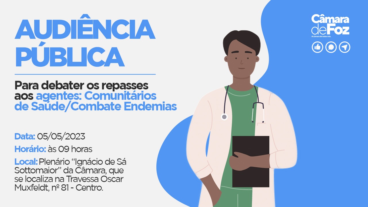 Debate sobre os repasses de Incentivo Financeiro Adicional aos agentes comunitários de Saúde e de Combate a Endemias acontece nesta semana