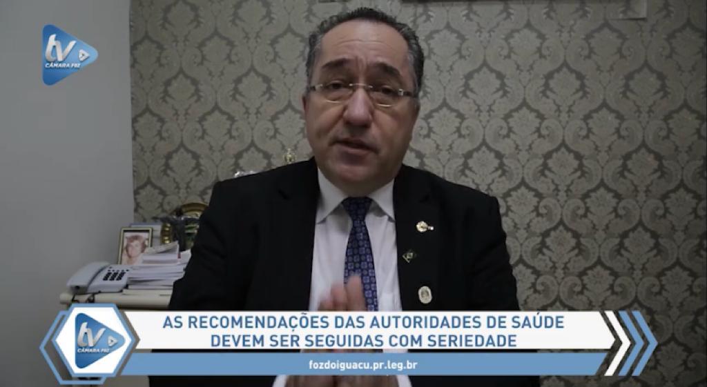 "É preciso cada um cuidar da sua saúde e da saúde do próximo", afirma vereador Celino