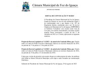 Edital de Convocação para Sessão Extraordinária