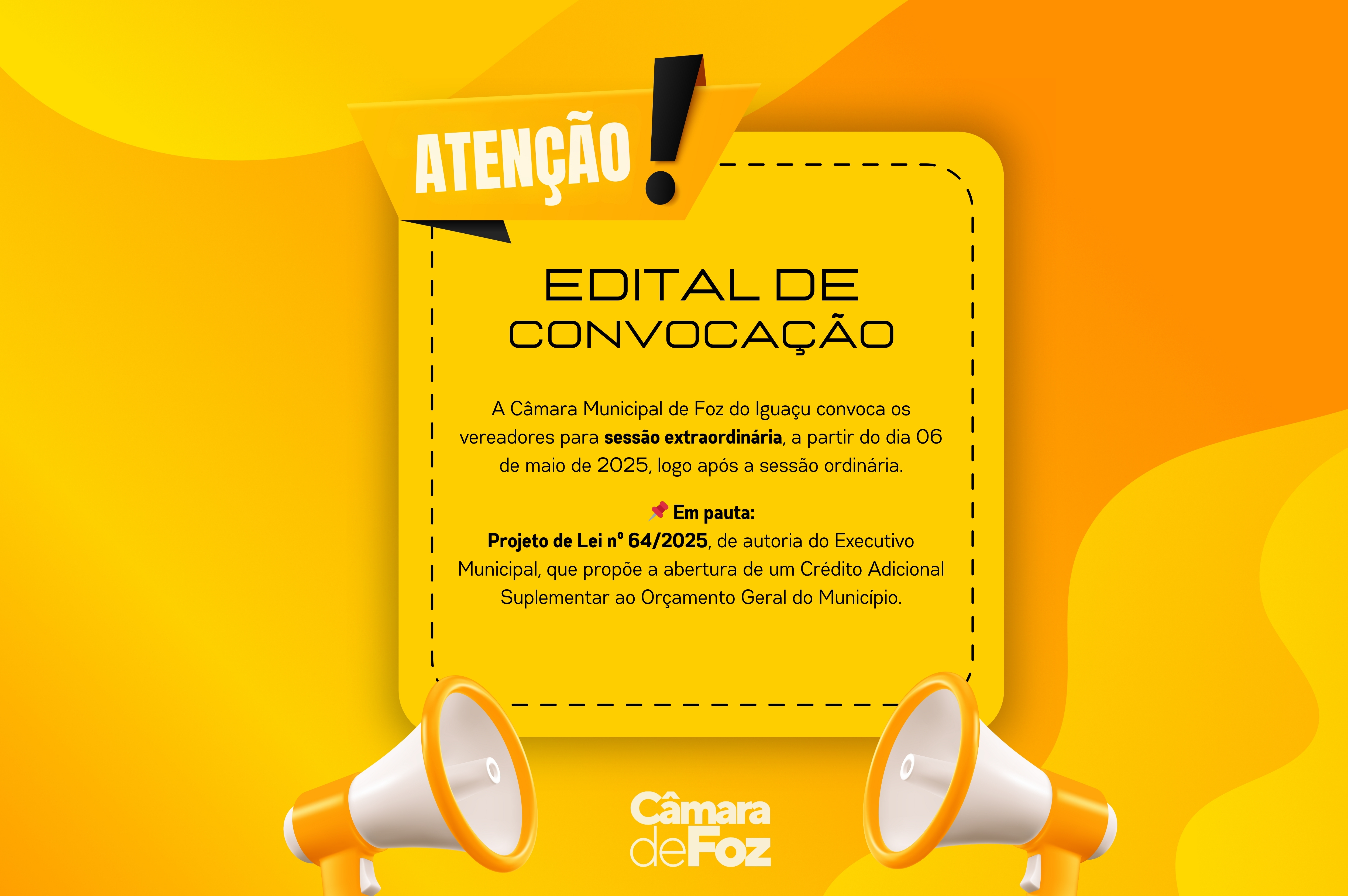 Edital de Convocação para Sessão Extraordinária