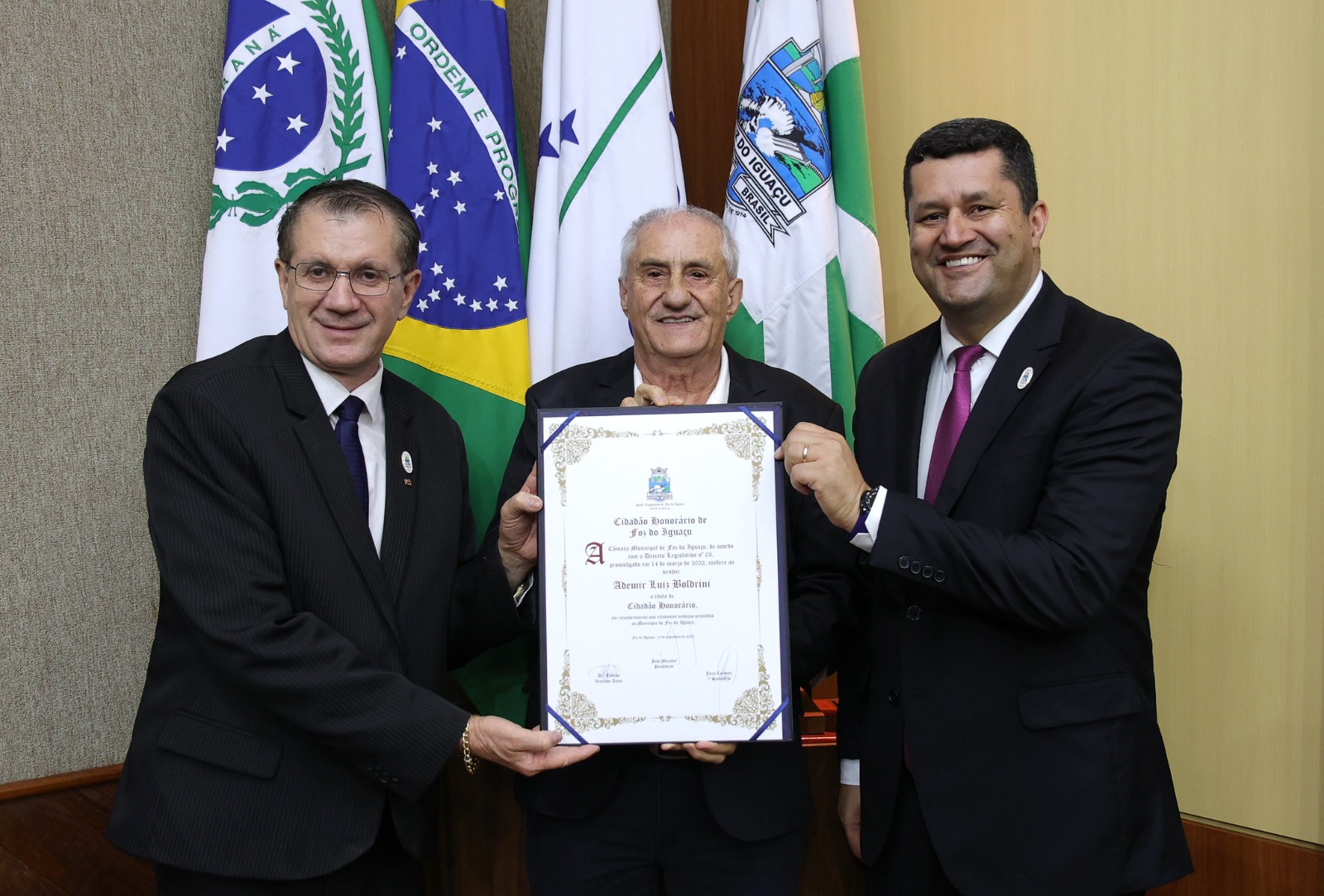 Empresário Ademir Boldrini é Cidadão Honorário de Foz do Iguaçu