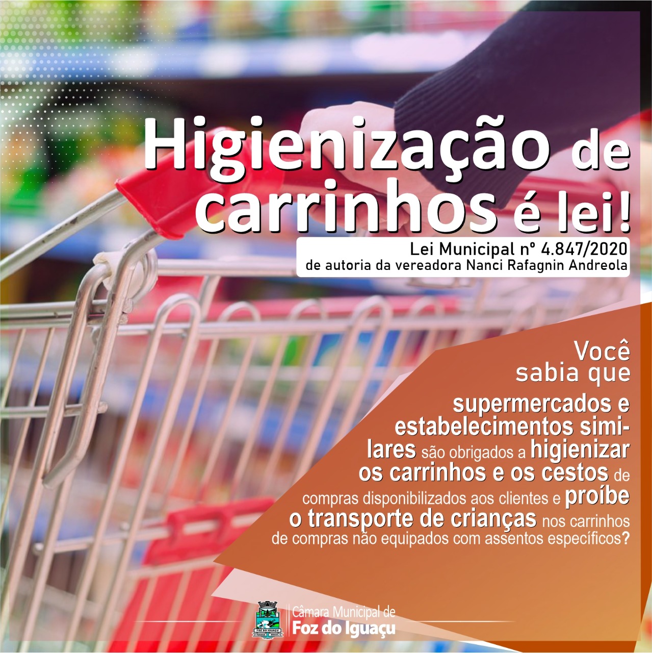 Higienização de carrinhos e cestas em supermercados agora é lei!