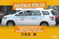 Legislativo convoca audiência pública para discutir modernização da lei do táxi em Foz
