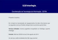 Manutenção programada pode gerar instabilidade em site e e-mails institucionais