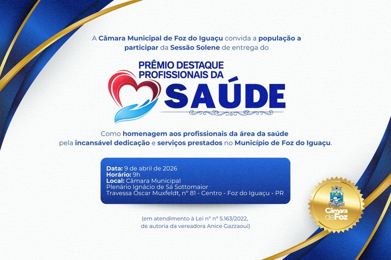 Profissionais da saúde serão homenageados pelo Legislativo em sessão solene