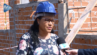 Rosane Bonho acompanha andamento das obras na Escola Olavo Bilac