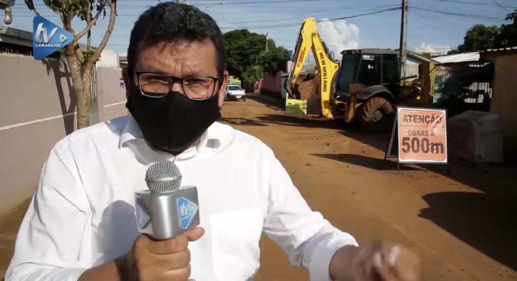 Vereador João Miranda, que presidiu comissão de alagamentos, vistoria obras de drenagem no Porto Meira